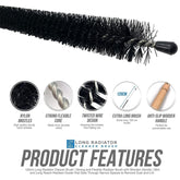 Radiator Cleaning Brush Long Reach Bendy and Flexible Long Handled Brush